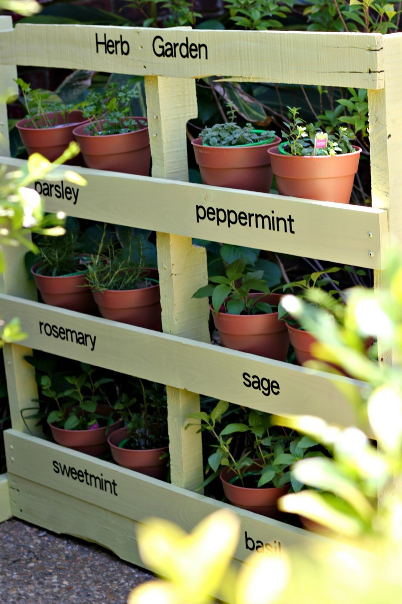 DIY Outdoor Herb Garden
 Pallet Vertical Herb Garden – The Owner Builder Network