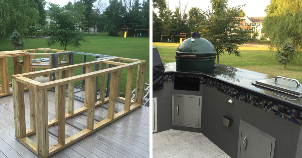 DIY Outdoor Kitchen
 Guy With No Experience Builds Outdoor Kitchen That Would