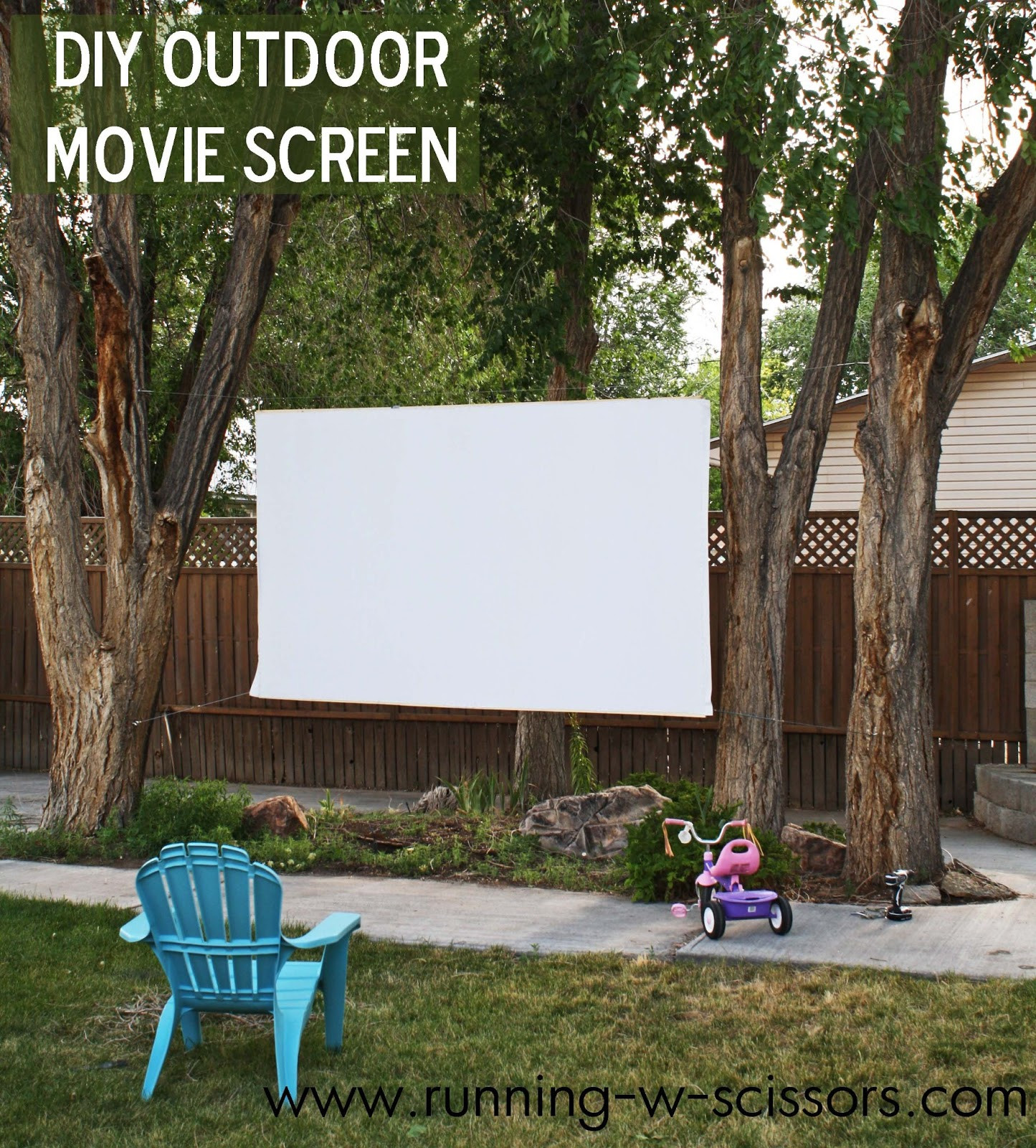 DIY Outdoor Movie Night
 Running With Scissors DIY Outdoor Movie Screen