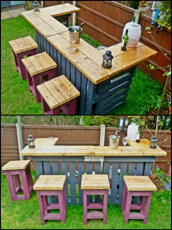 DIY Outdoor Pallet Bar
 DIY Pallet Outdoor Bars You Can Whip Up In No Time