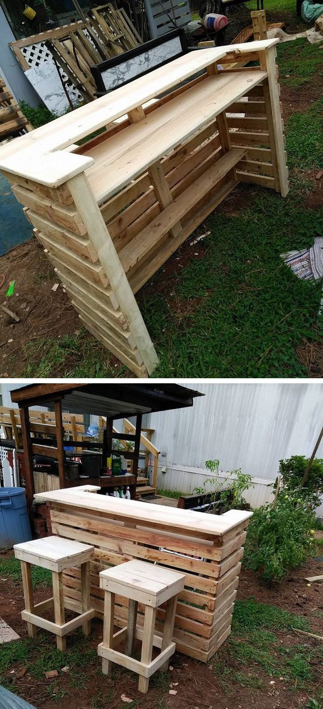 DIY Outdoor Pallet Bar
 Random Ideas for Pallet Outdoor Furniture