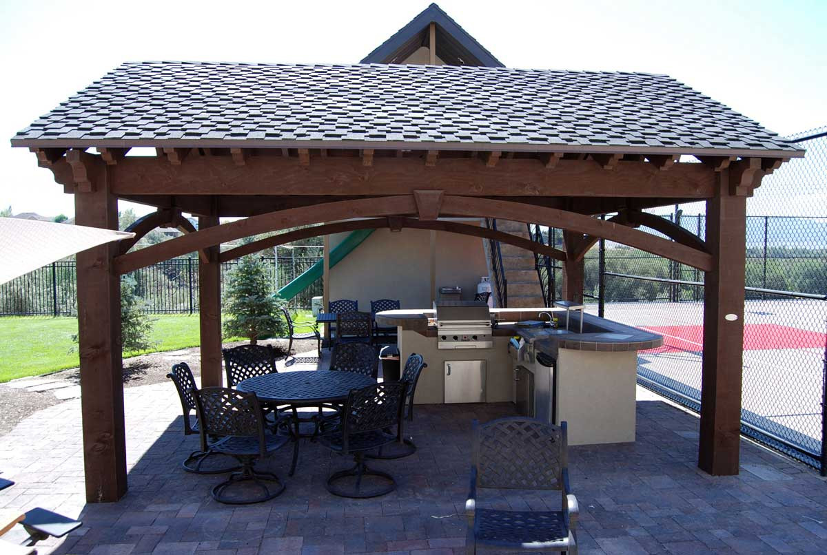 DIY Outdoor Pavilion
 Plan For An Easy 16 x 20 DIY Solid Wood Pergola or