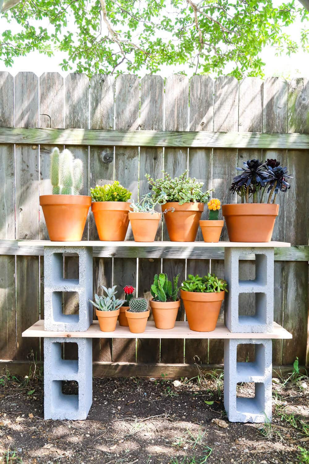 DIY Outdoor Plant Stand
 Easy Cinder Block Shelves Perfect for Plants Love