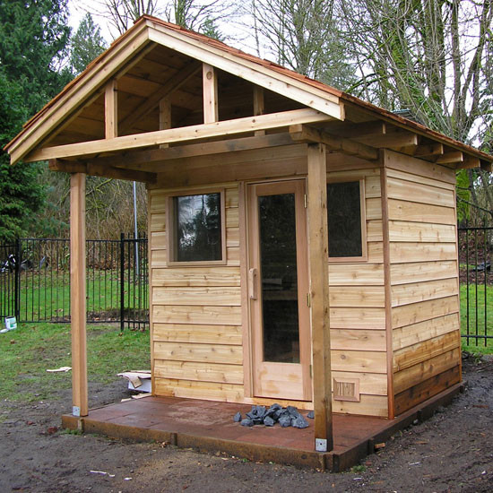 DIY Outdoor Sauna Plans
 5 x7 Outdoor Sauna Kit Heater Accessories Porch Roof