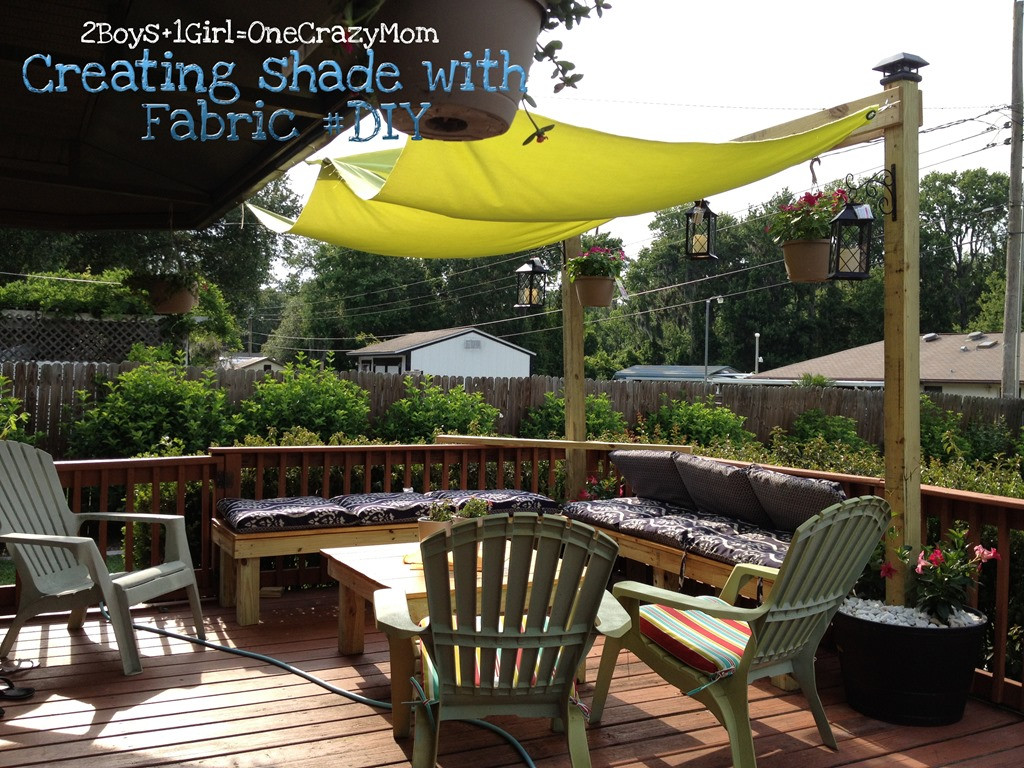 DIY Outdoor Shade
 Create a simple Fabric Sail to add shade to your outdoor