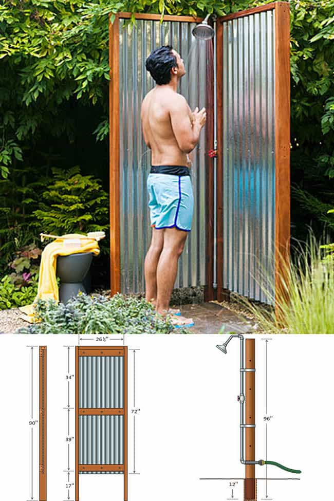 DIY Outdoor Shower Enclosure
 32 Beautiful & Easy DIY Outdoor Shower Ideas A Piece of