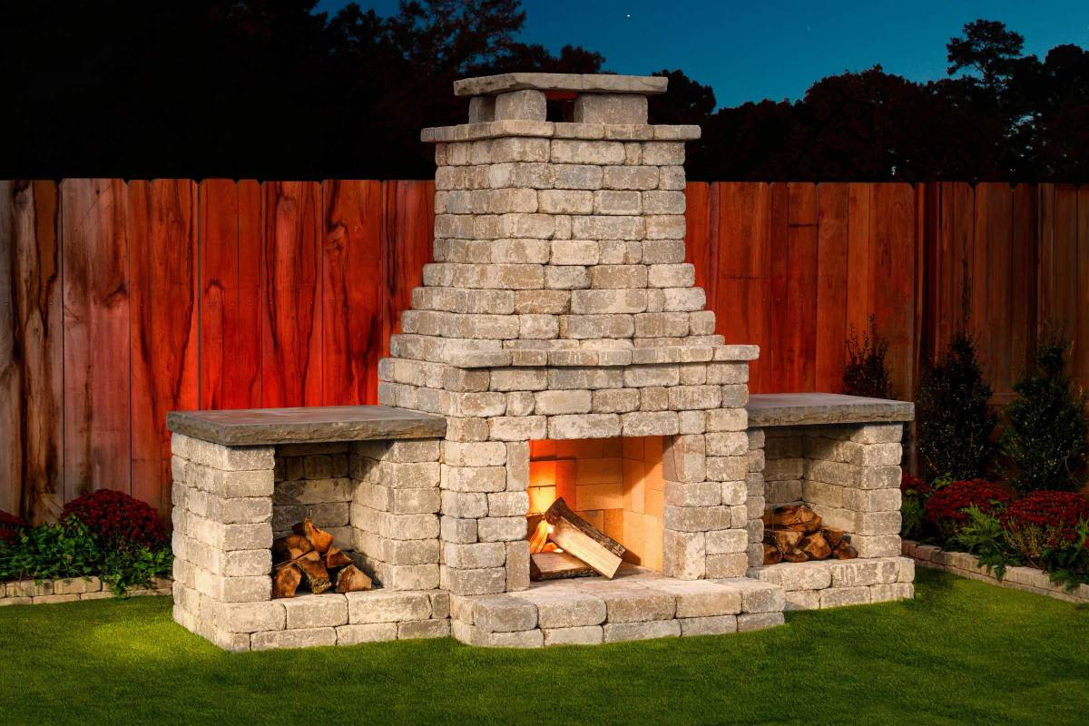 DIY Outdoor Stone Fireplace
 DIY outdoor Fremont fireplace kit makes hardscaping simple