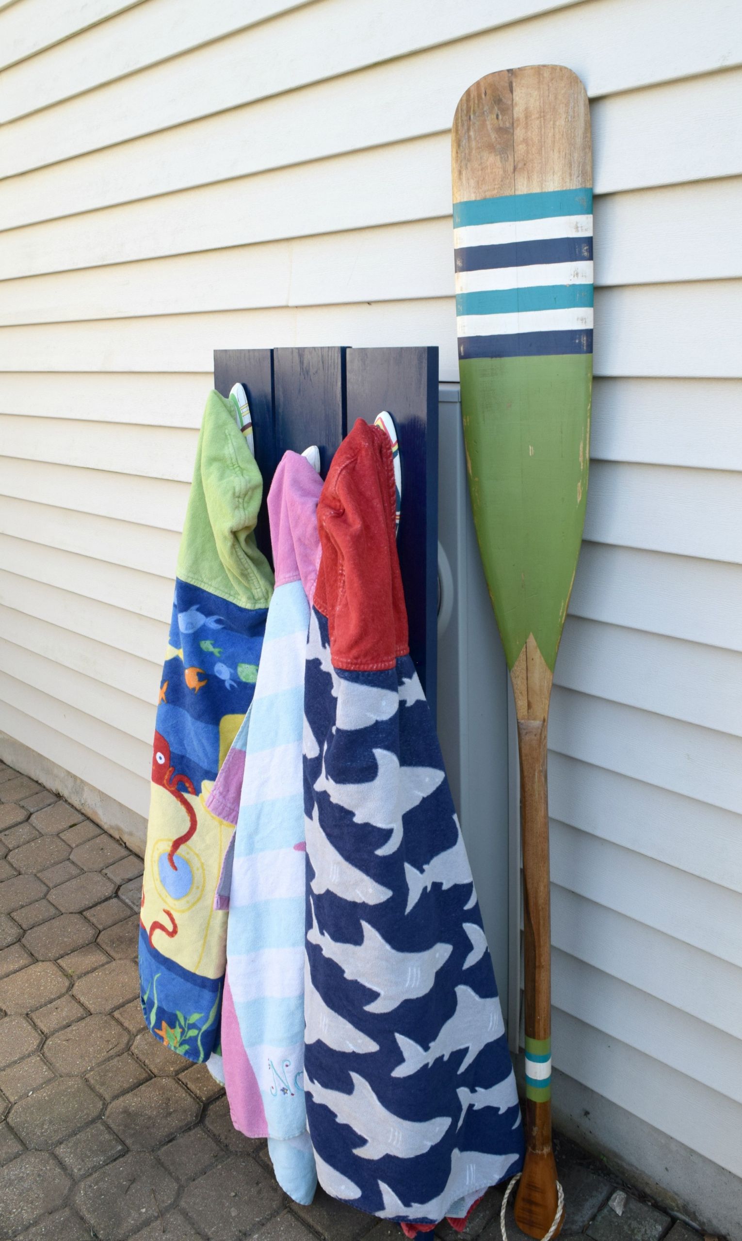 DIY Outdoor Towel Rack
 How to camouflage the electric box and make a DIY towel