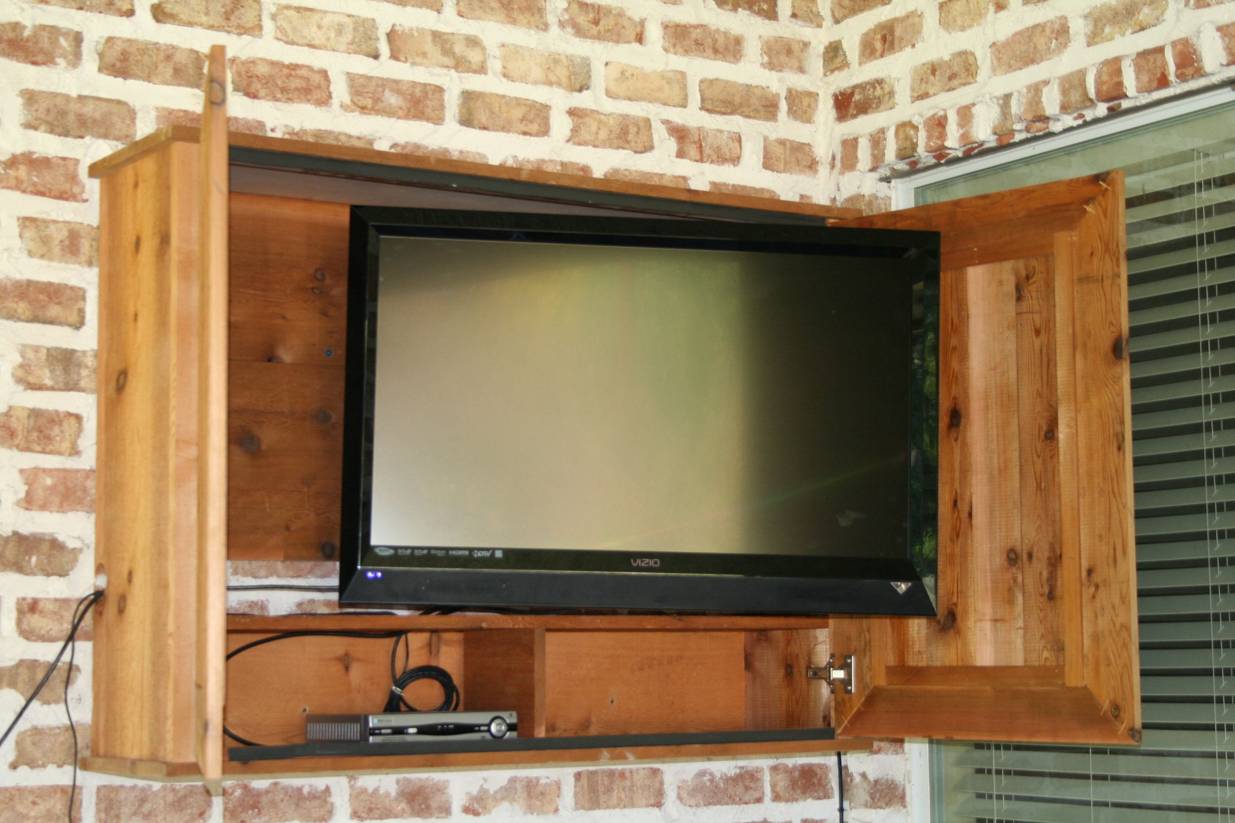 DIY Outdoor Tv
 Outdoor TV cabinet for the patio DIY