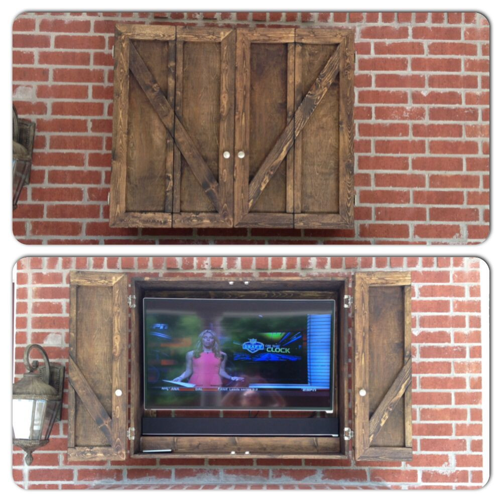 DIY Outdoor Tv
 Our new custom outdoor TV cabinet diy projects