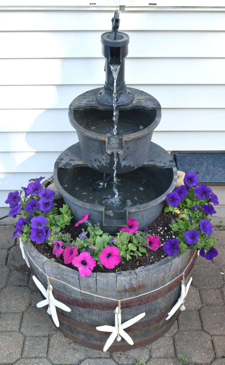 DIY Outdoor Water Features
 DIY water fountain improving a store bought one with a