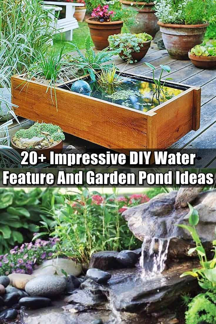 DIY Outdoor Water Features
 20 Impressive DIY Water Feature And Garden Pond Ideas