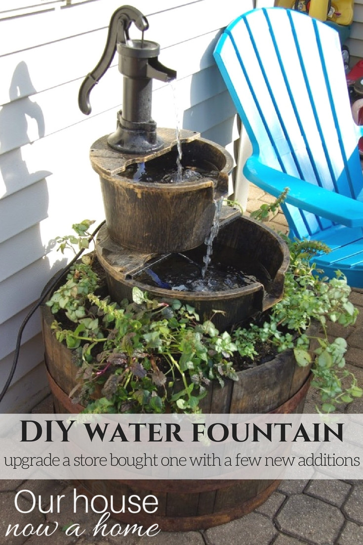 DIY Outdoor Water Features
 DIY water fountain improving a store bought one with a