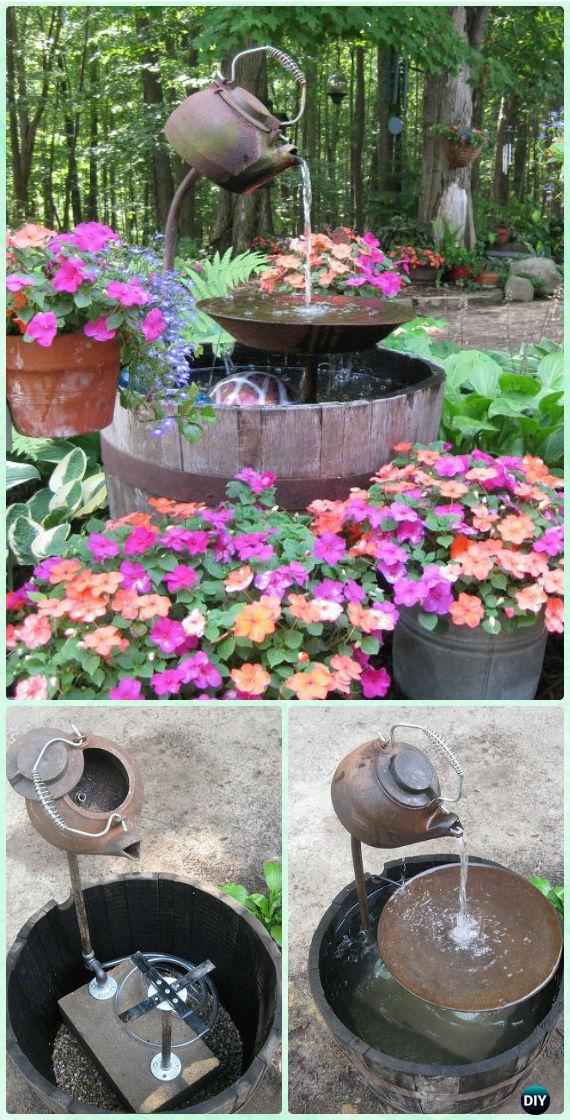 DIY Outdoor Water Fountain
 DIY Garden Fountain Landscaping Ideas & Projects with
