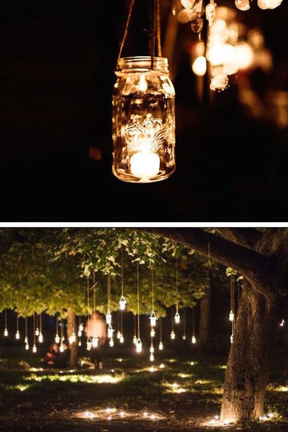 DIY Outdoor Wedding Lighting
 Candle & Lighted Centerpieces for Wedding Receptions 24 Ideas