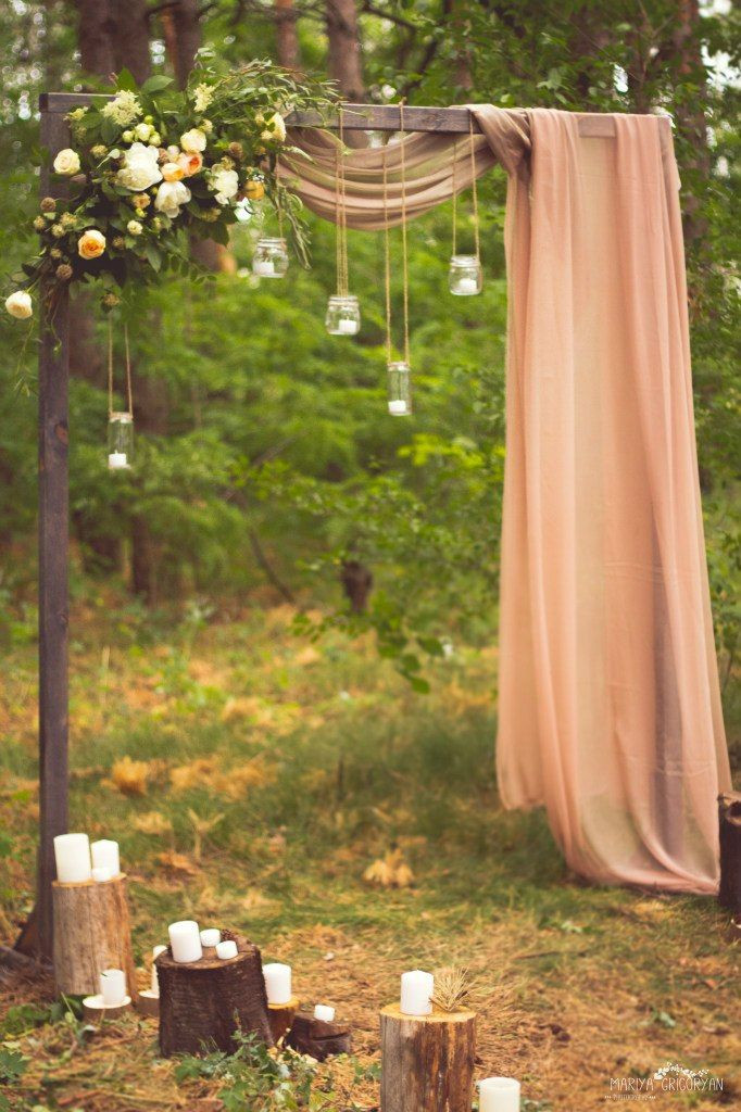 DIY Outdoor Wedding Lighting
 25 Chic and Easy Rustic Wedding Arch Altar Ideas for DIY