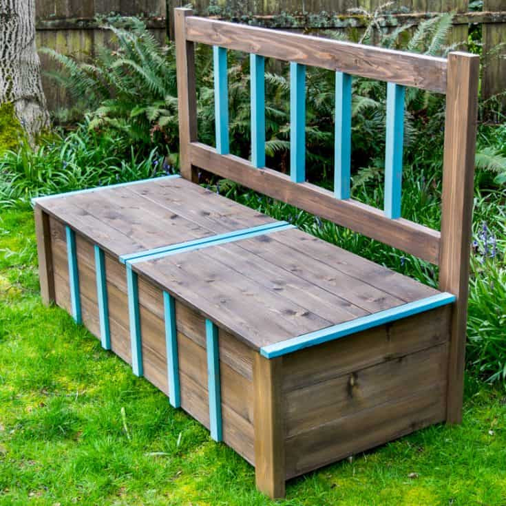 DIY Outdoor Wooden Benches
 DIY Outdoor Storage Bench The Handyman s Daughter