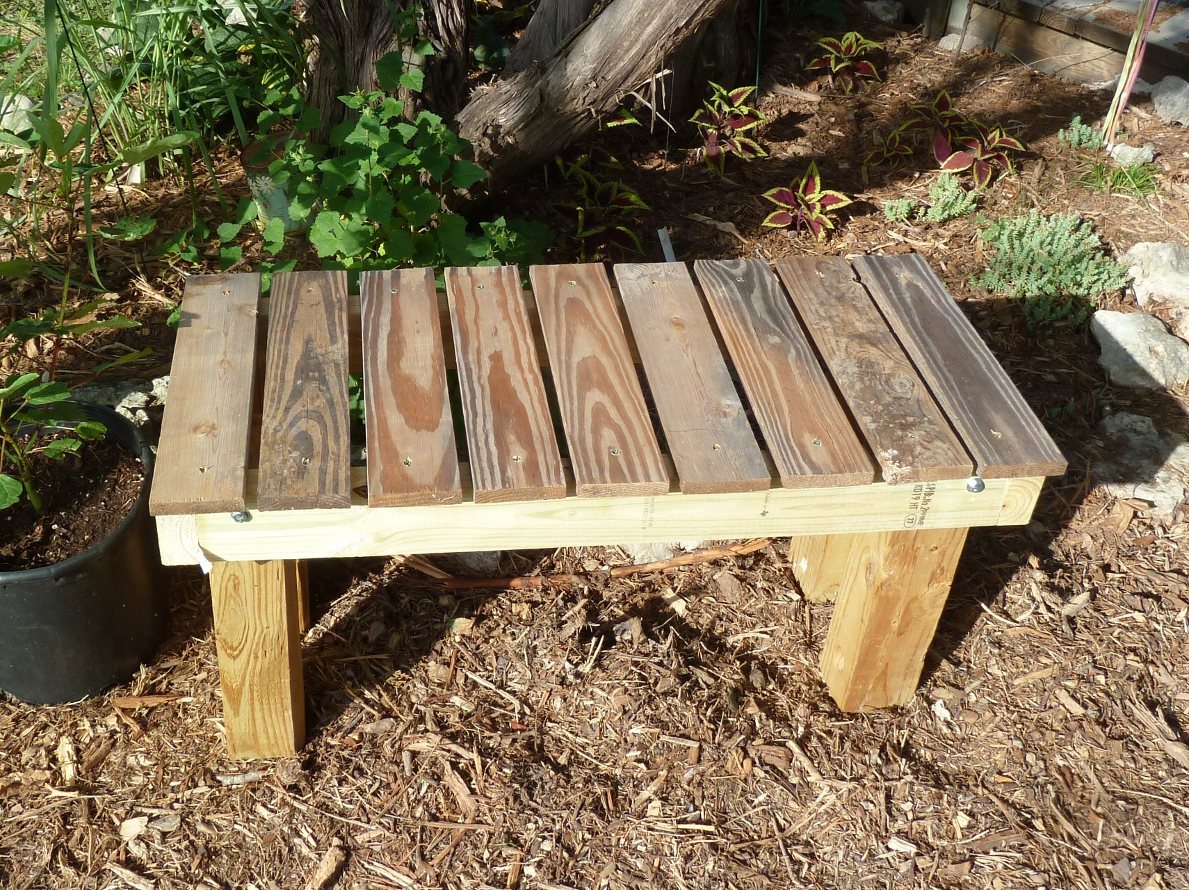 DIY Outdoor Wooden Benches
 Benches Garden plant potting