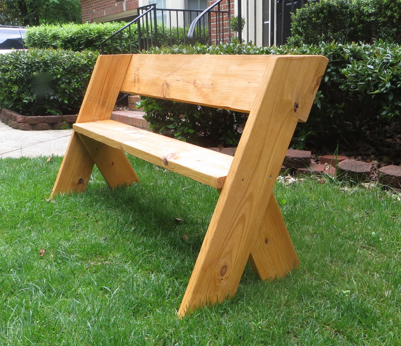 DIY Outdoor Wooden Benches
 The Project Lady DIY Tutorial $16 Simple Outdoor Wood Bench