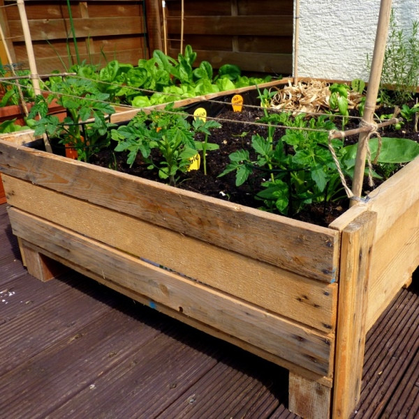 DIY Pallet Garden Box
 Container Gardening DIY Planter box from pallets