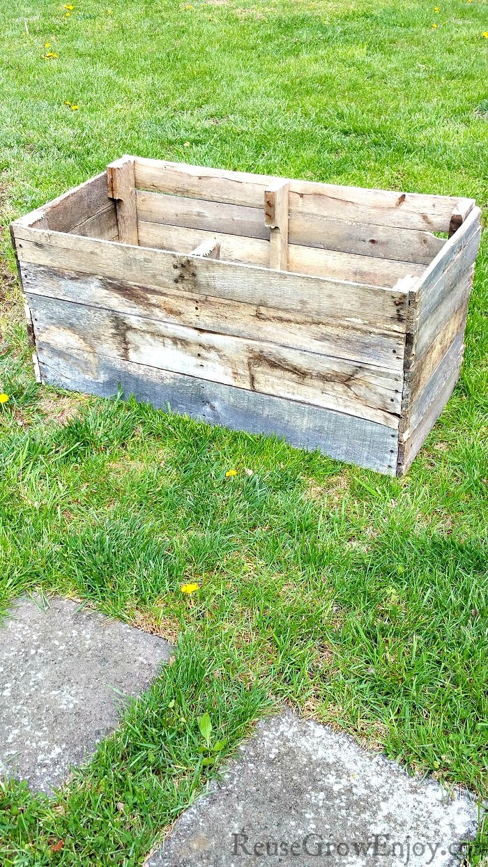 DIY Pallet Garden Box
 Wood Pallet DIY Raised Planter Box Reuse Grow Enjoy