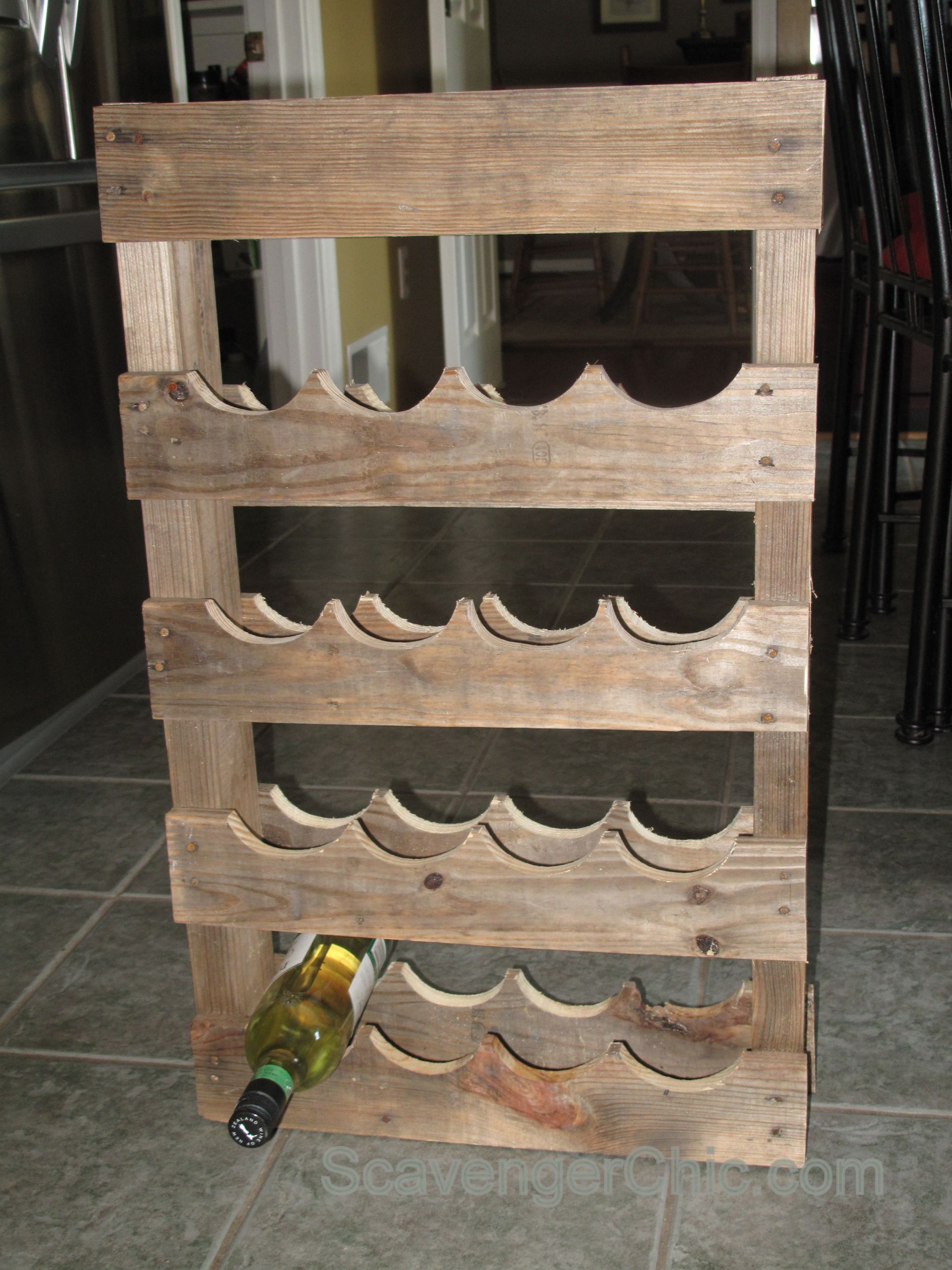 DIY Pallet Wine Rack
 Pallet Wood Wine Rack DIY – Scavenger Chic