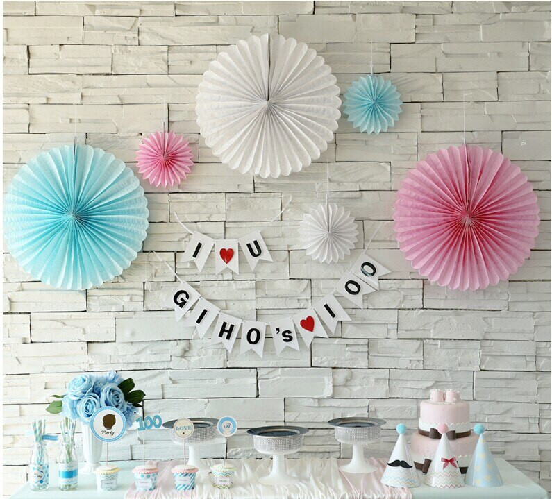 DIY Paper Party Decorations
 35cm Chinese Tissue Paper Fan DIY Paper Crafts Wedding
