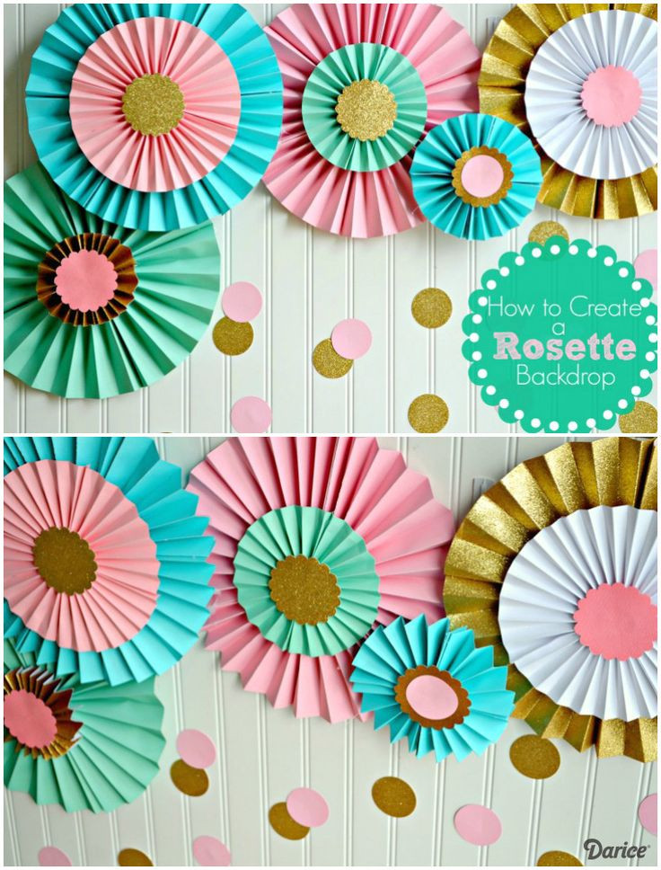 DIY Paper Party Decorations
 How To Make Paper Rosettes Birthday Backdrop Darice