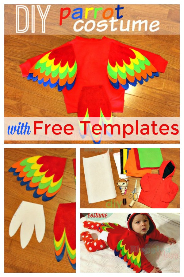 DIY Parrot Costume
 Baby Parrot Costume DIY with Free Pattern Templates