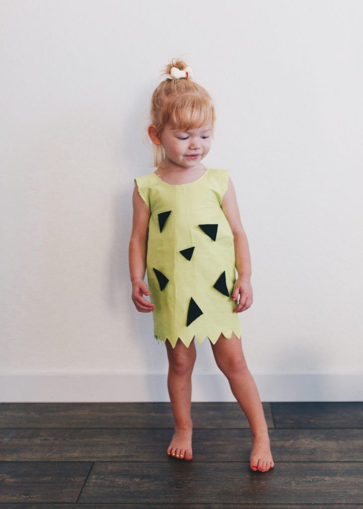 DIY Pebbles Costume Toddler
 DIY No Sew Pebbles Costume Positively Oakes