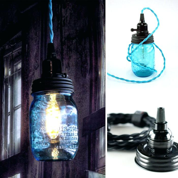 DIY Pendant Lighting Kit
 DIY Mason Jar Pendant Lamp Kit With Vintage Style Black