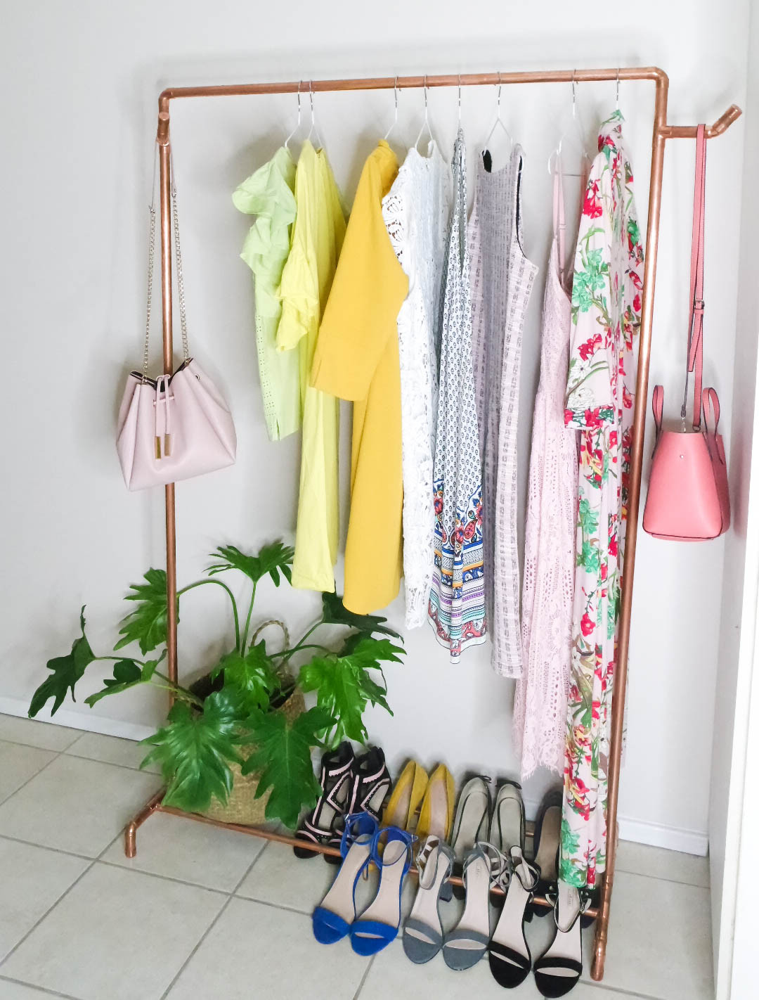 DIY Pipe Clothing Rack
 diy copper pipe clothing rack ByLungi