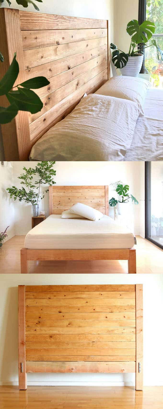 DIY Plank Headboard
 Easy and Beautiful Wood DIY Headboard A Piece Rainbow