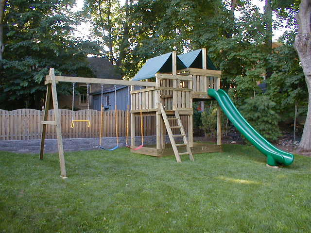 DIY Playground Plans
 Gemini Playset DIY Wood Fort and Swingset Plans