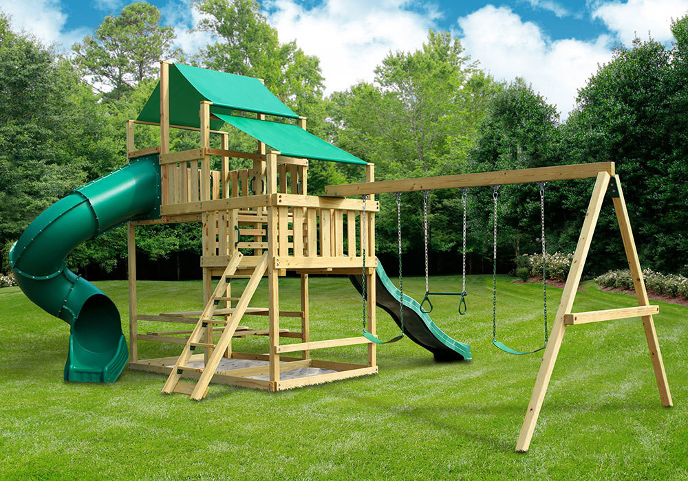 DIY Playground Plans
 Frontier Fort with Swing Set DIY Kit SwingSetMall