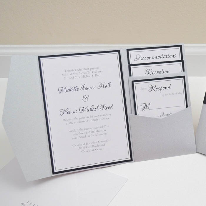 DIY Pocket Wedding Invitations
 WHITE WEDDING INVITATIONS DIY POCKET CARDS ENVELOPES