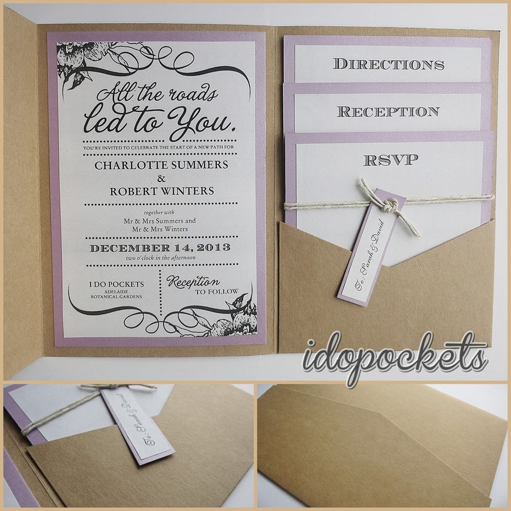 DIY Pocket Wedding Invitations
 KRAFT WEDDING POCKET INVITATIONS DIY POCKETFOLD ENVELOPES