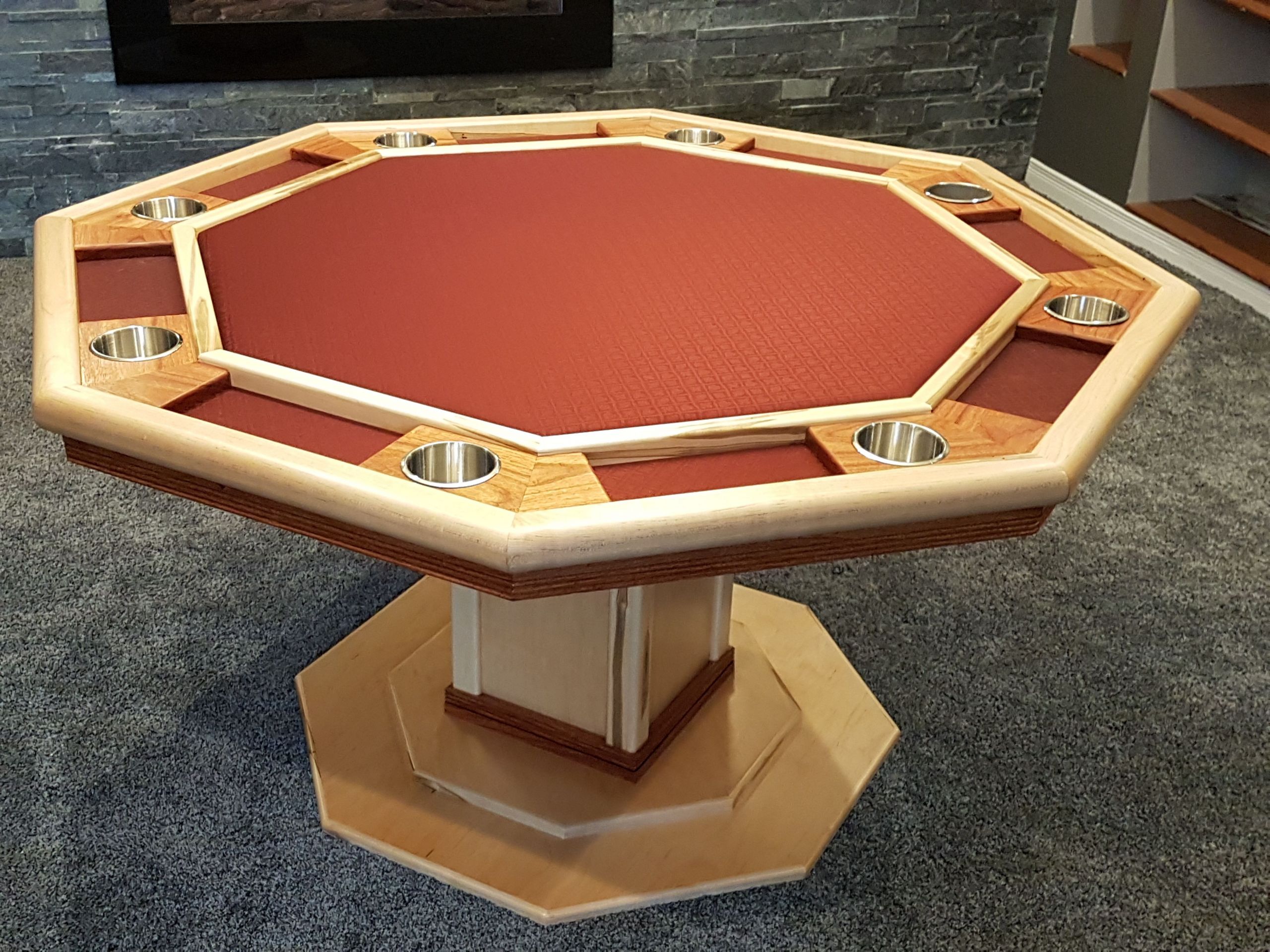 DIY Poker Table Plans
 Octagonal table Ambrosia maple and Canary Wood