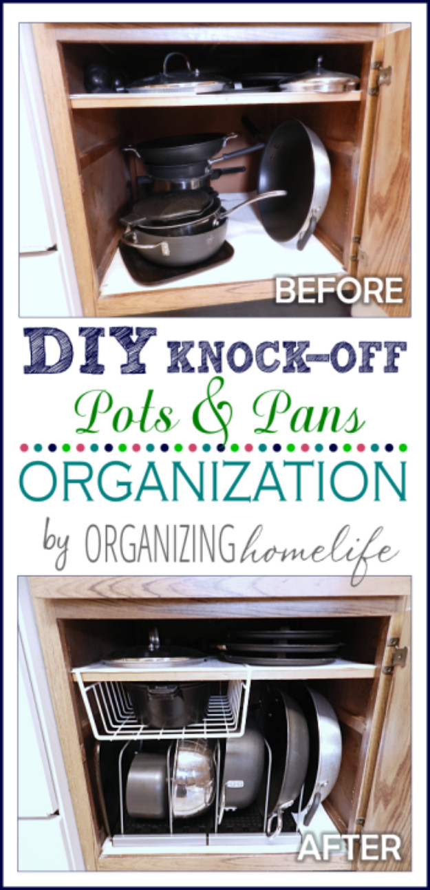 DIY Pots And Pans Organizer
 15 Fantastic DIY Organizing Ideas To Make Use In The