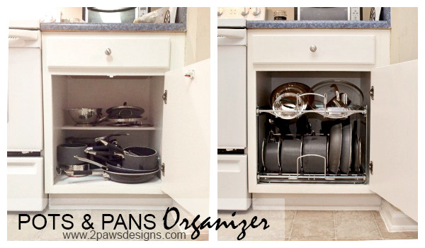 DIY Pots And Pans Organizer
 Kitchen Pots and Pans Organizer