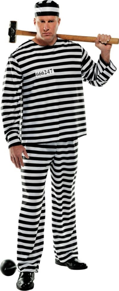 DIY Prisoner Costume
 Plus Size Convict Prisoner Costume for Adults Party City