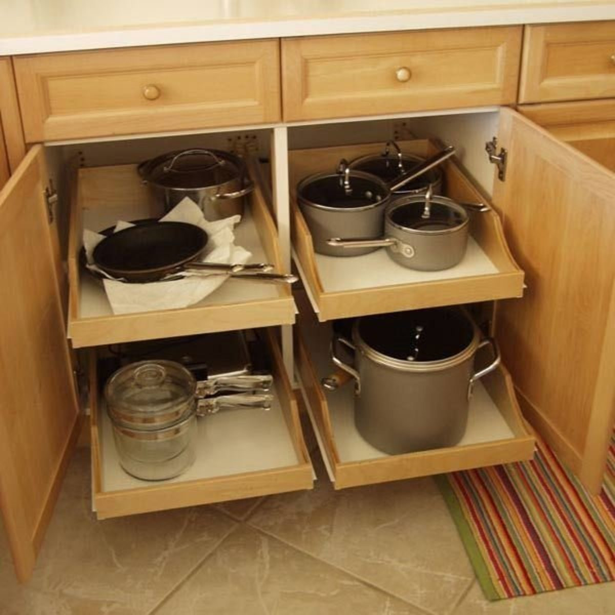 DIY Pull Out Cabinet Organizer
 Rolling Shelves DIY Pullout Shelf Kit 20"