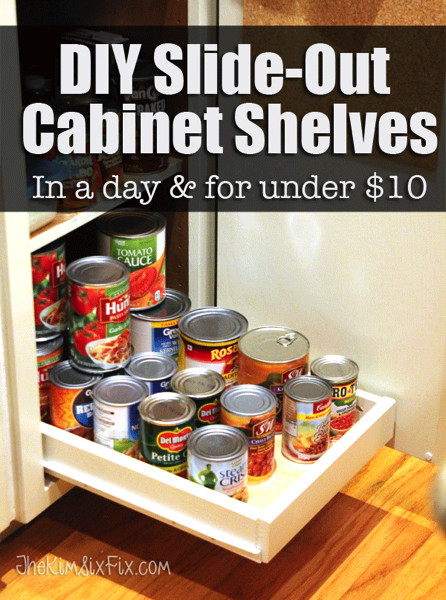 DIY Pull Out Cabinet Organizer
 DIY slide out cabinet shelves