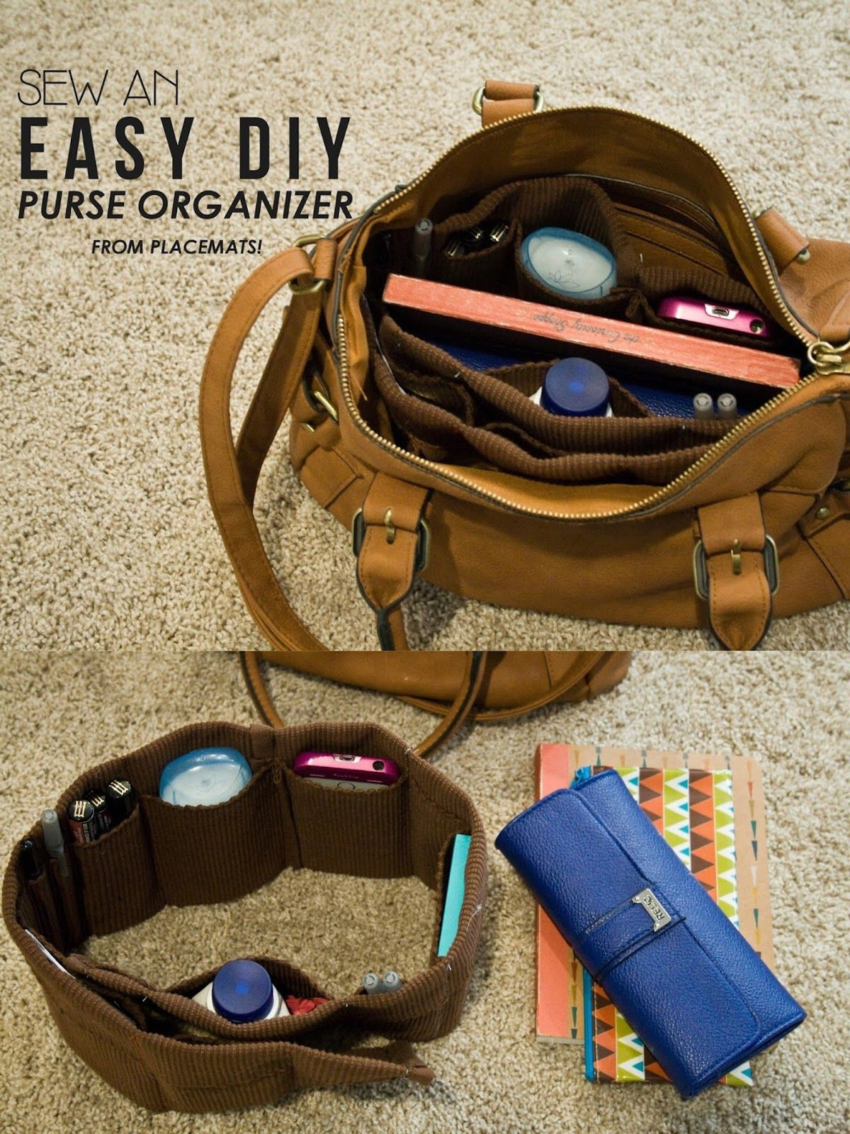 DIY Purse Organizer No Sew
 Make it Monday Easy Purse Organizer DIY from Placemats