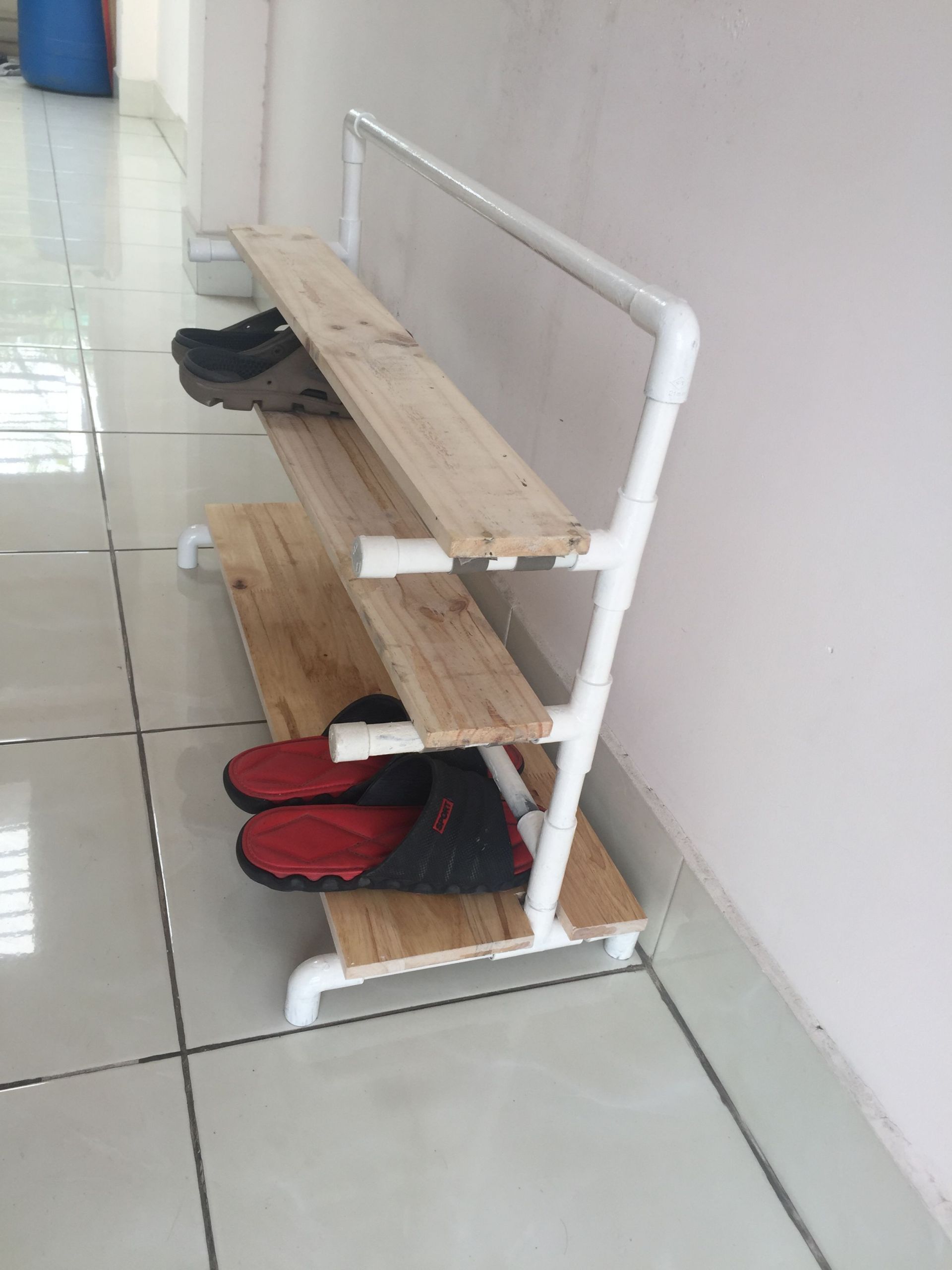 DIY Pvc Shoe Rack
 Shoe rack at front door