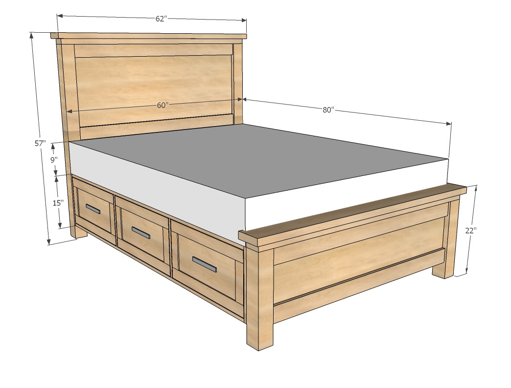 DIY Queen Bed Plans
 Queen Size Bed Frame Plans