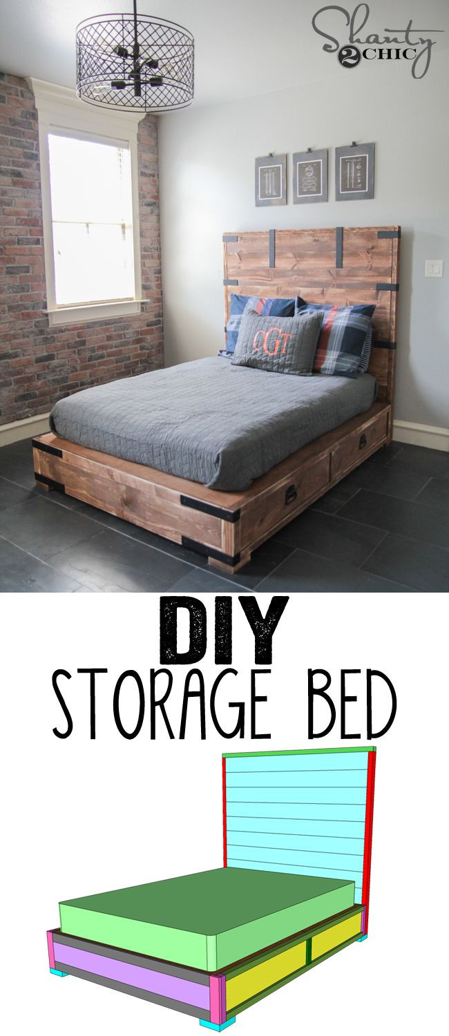 DIY Queen Bed Plans
 DIY Full or Queen Size Storage Bed
