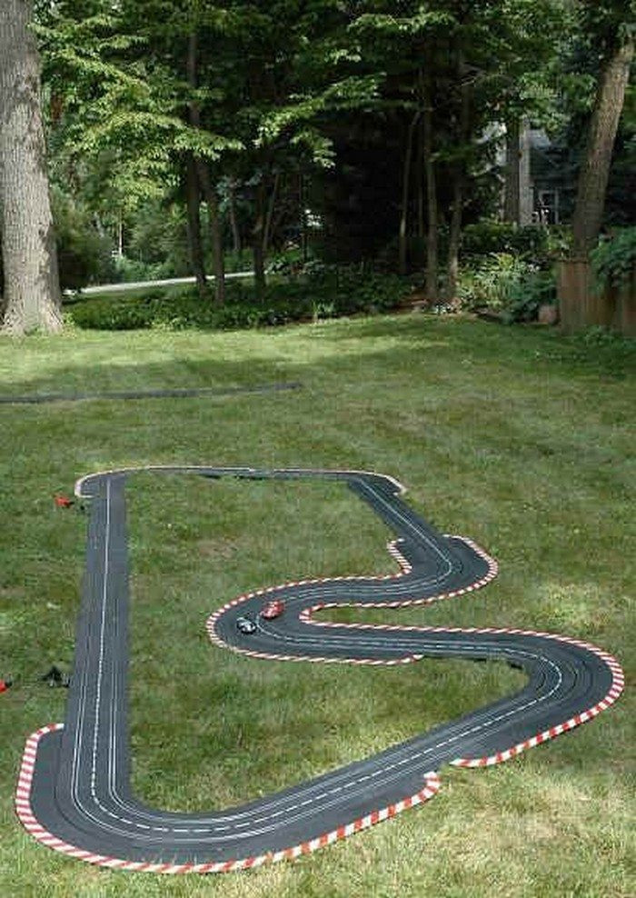 DIY Race Track
 Make a DIY outdoor race car track for your kids