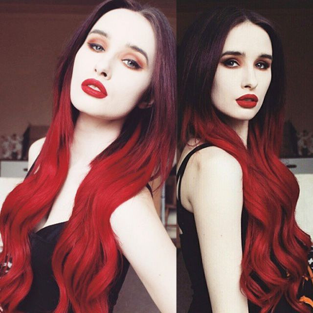 DIY Red Ombre Hair
 COLOR DYE DIY black to red ombre hairstyle