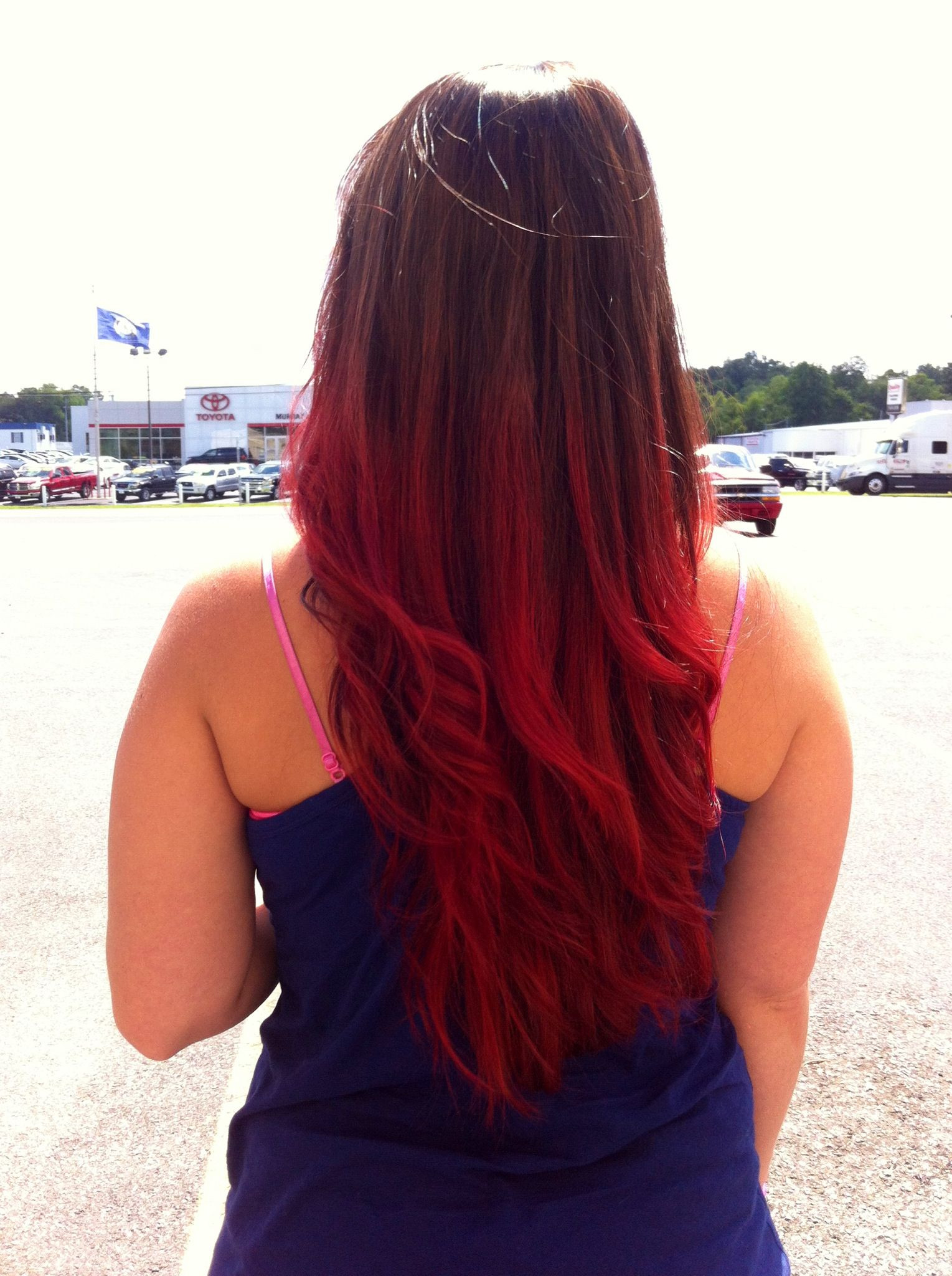 DIY Red Ombre Hair
 Gorgeous brown to red ombre